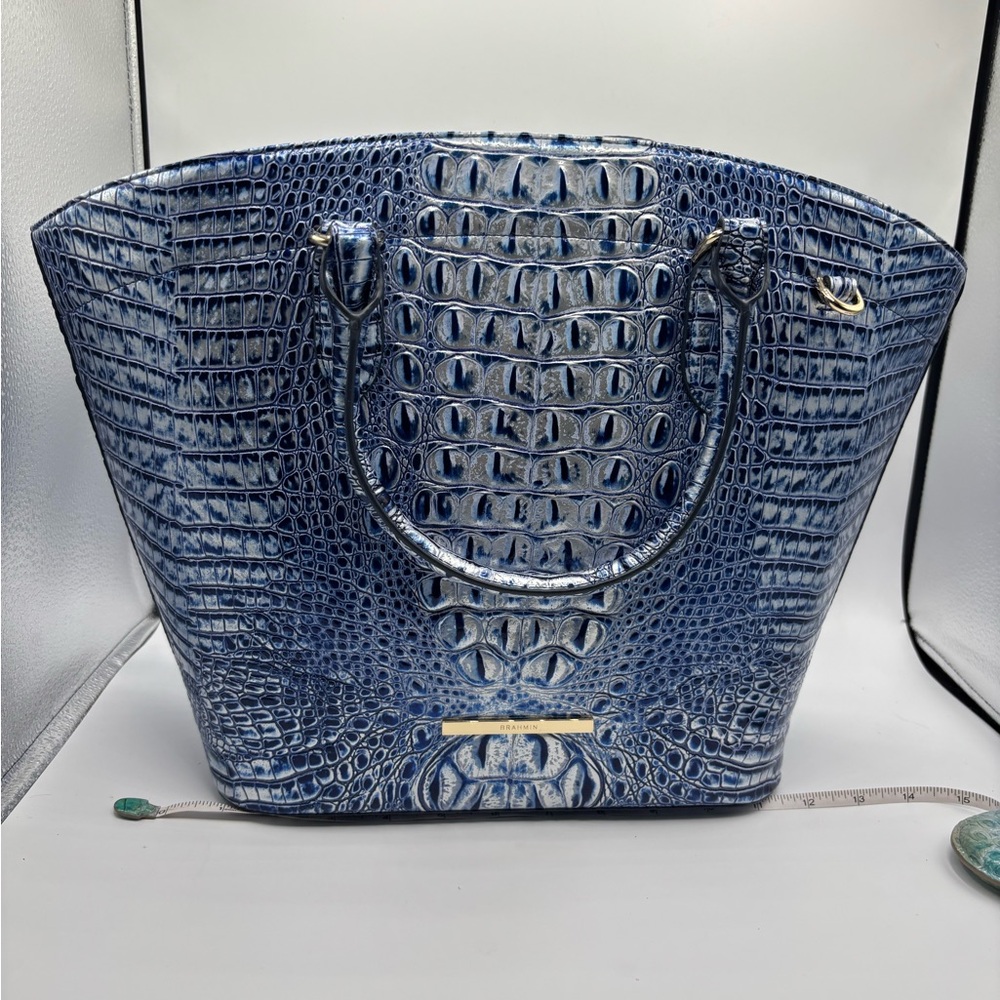 Brahmin Jeanne Leather Large Tote Style Bag Coastal Blue Melbourne - Picture 1 of 15